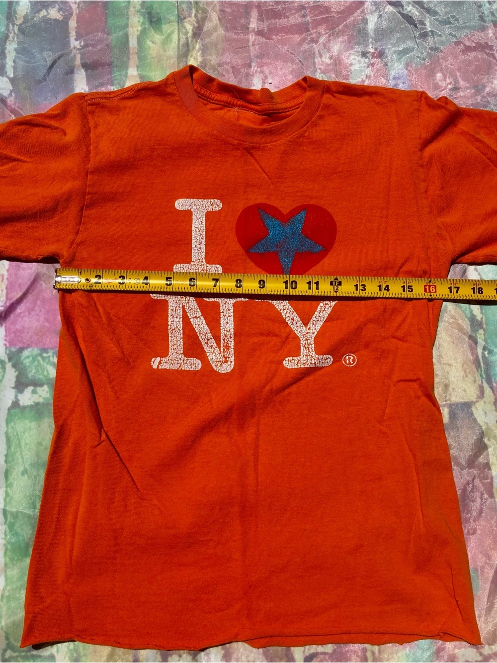 Vintage retro, New York, East Coast punk grunge Orange 'I ♥ NY' Graphic Tee